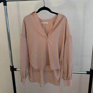 We the Free Oversized Collared Blouse in Blush Pink